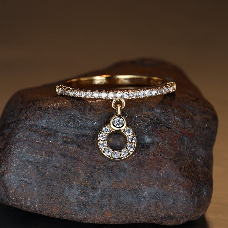 Shining Classic Ring 18k Plated zirconia Copper Engagement Wedding